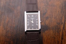 vintage Seiko Slim Tank Quartz Men Black Dial Dark 