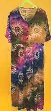 KARAN COLLECTION Vintage Sun Print Multicolor Dress ~ Womens Size M / 100% RAYON