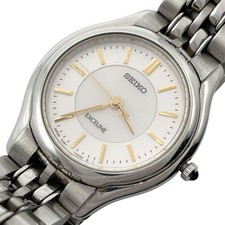 Working Brand New Battery SEIKO EXCELINE Exceline Wristwatch Ladies Shell Dial S