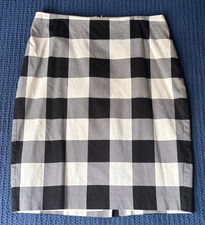 Talbots Size 6 Black and White Plaid Pencil Skirt