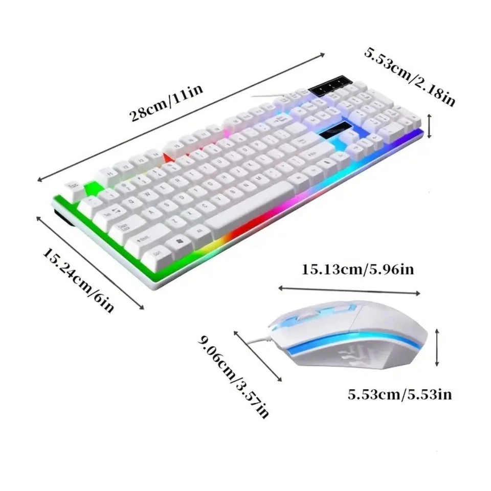 Gaming Keyboard Set Mouse Rainbow LED Wired USB For PC Laptop PS4 Xbox One 360UK - Image 2 of 4