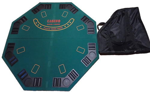 CASINO DEALER'S CHOICE 8 Player Folding Poker Table Top and Carrying Case