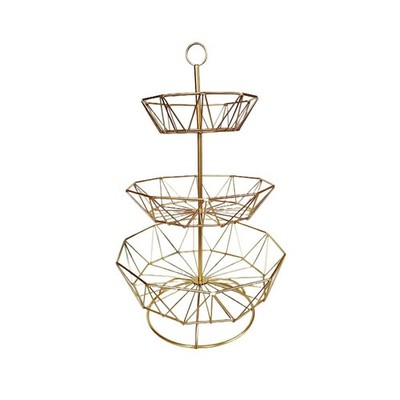 3 Tier Fruit Basket Bowl Stand for Kitchen Counter, Tiered Metal Wire Serving...