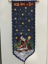 Vintage Belsnickel Santa Christmas Wall Hanging Tapestry 34  Wish Upon A Star