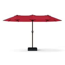 13FT Double-Sided Patio Umbrella with 48 Solar Lights, Large Rectangular Outd...