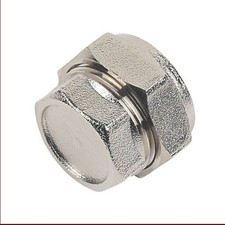 2x 22mm Compression Stop End, Chrome Plated,  Brass,  Flomasta