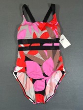 Nike Women's Swim One Piece Swimsuit Pink Move To Zero Size M NWT