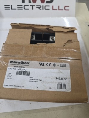 LOT OF 4  MARATHON 1423572 PANEL MOUNT TERMINAL BLOCK 600V 3P 175A CU 135A AL