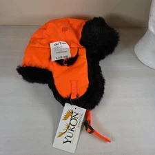 Yukon Tracks Hat XL Orange Black Trapper Faux Fur Winter Outdoors