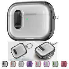 For Airpods Pro 3rd 2025/ Airpods 4th Gen Shockproof Clear Keychain Hard Case