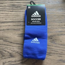 Adidas Metro Soccer Socks 1 Pair Team Blue / White M Unisex Adult NEW