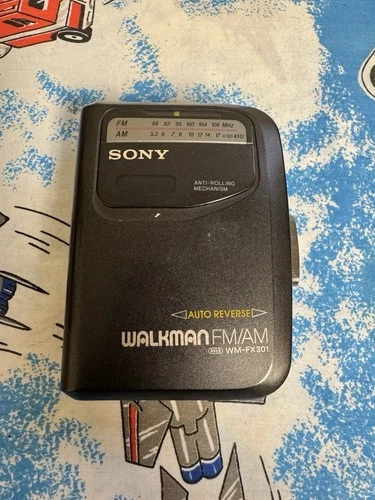 Vintage SONY WALKMAN FM AM Radio Portable Cassette Player; Black WM-FX301 TESTED