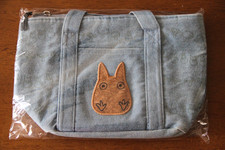 Ghibli My Neighbor Totoro Borsa Isolata in Sughero Denim con Tasca in Sughero