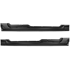 Pair Black Rocker Panels For 09-14 Ford F150 Pickup Truck Super / Extended Cab
