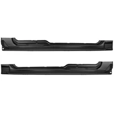 Pair Black Rocker Panels For 09-14 Ford F150 Pickup Truck Super / Extended Cab