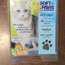 Soft Claws Nail Caps Medium 9-13 lbs Cat Kitten Adhesive Clear 2473301 HG19