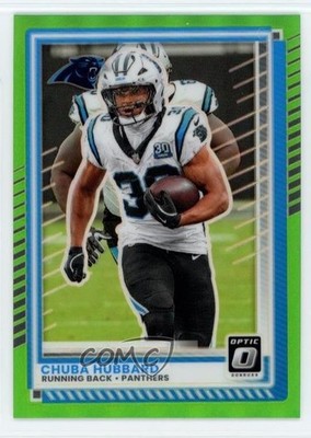 2025 Panini Donruss Optic Neon Green Prizm /199 Chuba Hubbard #62 0ip6