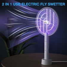 NEW Rechargeable USB Mosquito Insect Fly Swatter 3-Layer Bug Zapper Racket 4000V