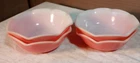4 Hazel Atlas PINK Ripple Crinoline Soup Cereal Bowls 1950’s MCM