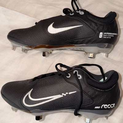 Nike React Hyperdiamond 4 Softball Cleats Women's 8.5 Black CZ5917-010 NEW