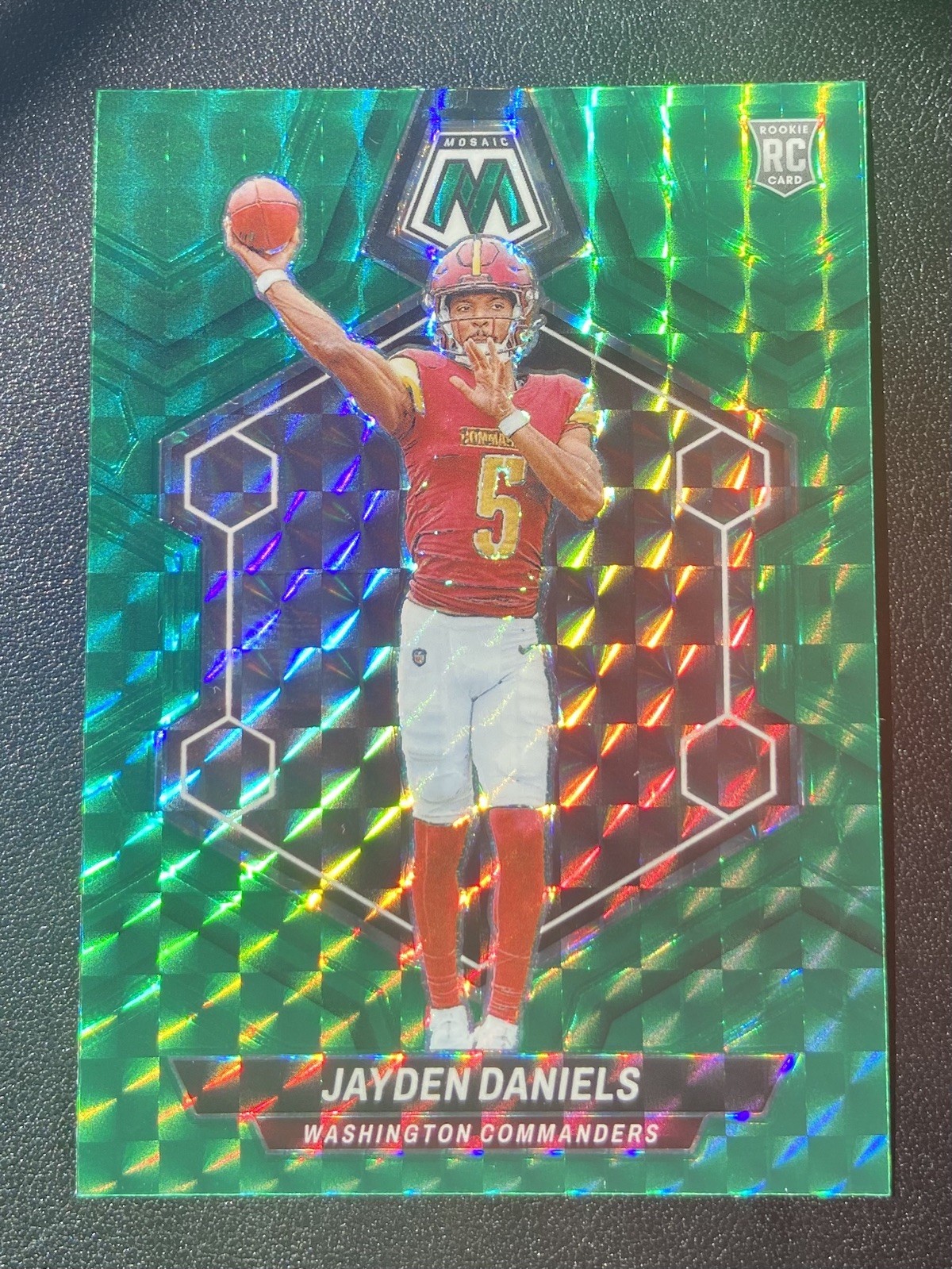 2024 Panini Mosaic - Rookies Jayden Daniels #302 Green Mosaic Prizm (RC)