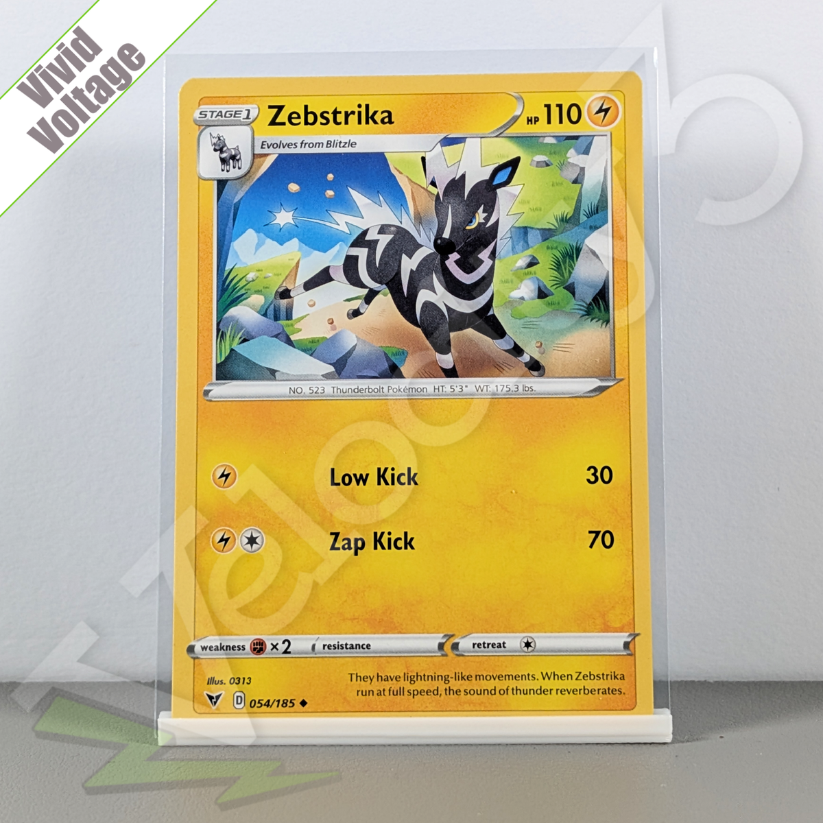 Pokemon TCG Card - Zebstrika 54/185 Uncommon | Vivid Voltage (2020