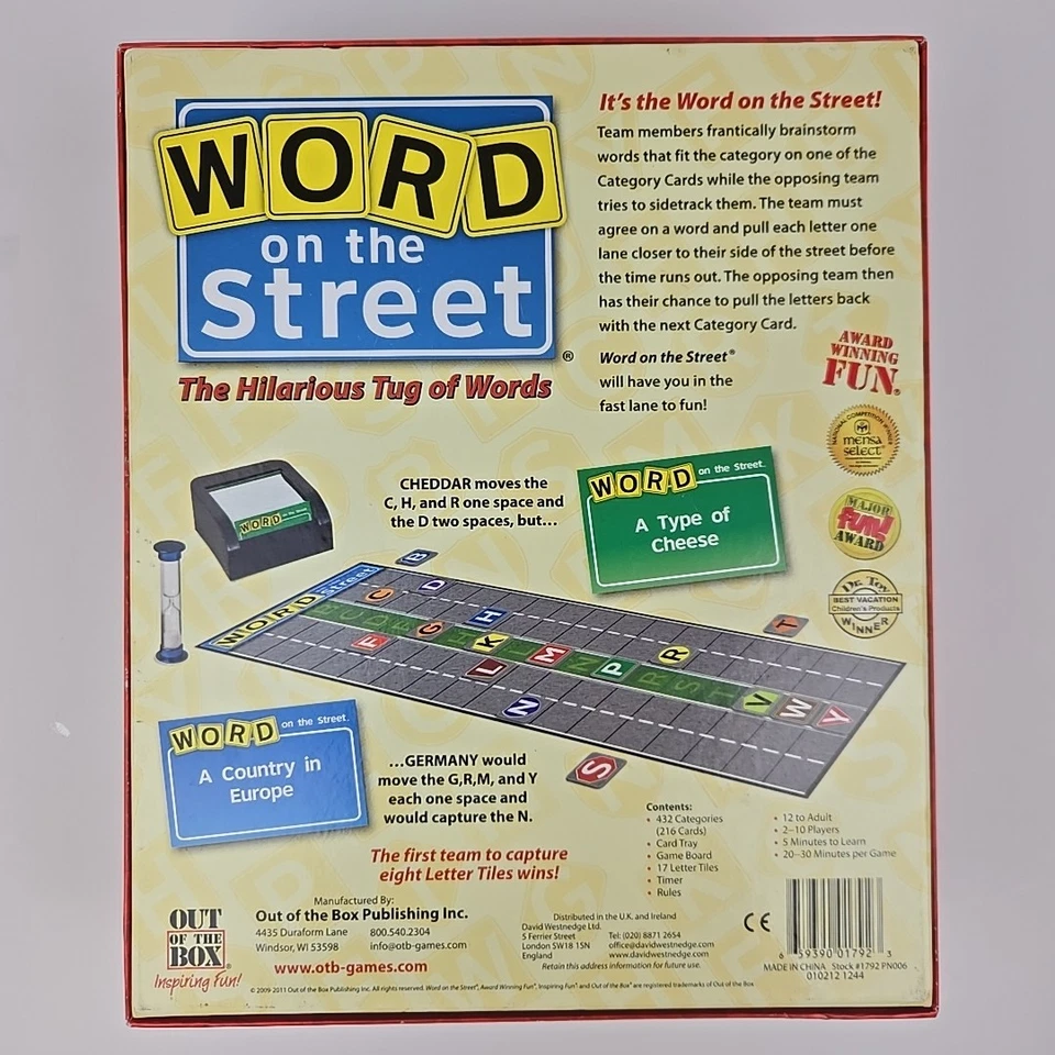 Juego Word on the Street - Fuera de la Caja 2009 - Caja Abierta, Completo, ENVÍO GRATIS Foto 2 de 4
