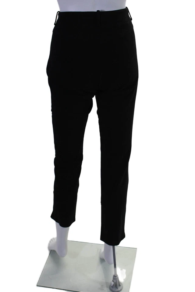 Elie Tahari Womens Zipped Ankle Straight Leg Stitch Detailed Pants Black Size 8 - Image 3 of 4