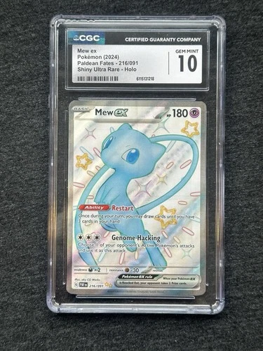 Mew ex Paldean Fates Shiny Ultra Rare Holo CGC 10 216/091 2024