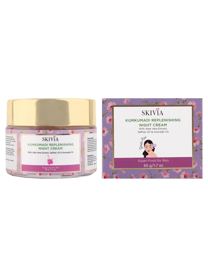 Skivia Kumkumadi Replenishing Night Cream For All Skin Types 50gm - Image 3 of 4