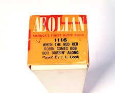 Aeolian WHEN THE RED RED ROBIN COMES BOB BOB BOBBIN' ALONG Piano Roll J.L. Cook