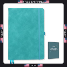 Teal lined journal notebook 312 pages hardcover with ribbon bookmarks