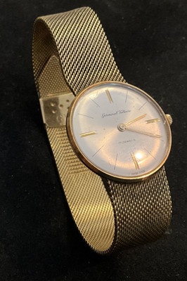 Vtg. Man s Germinal Voltaire 17J. Swiss Watch/10MGold Plate/As-Is/Sunray Dial