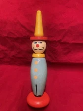 French Made Wood Clown Multi color