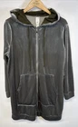 Wynne Layers Jacket Grey Velour Full Zip Soft Jersey Hood Longline S UK 8/10