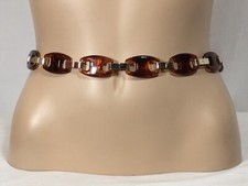 Women's NWT Steve Madden Chain-Link Orange/Brown Belt Size M/L