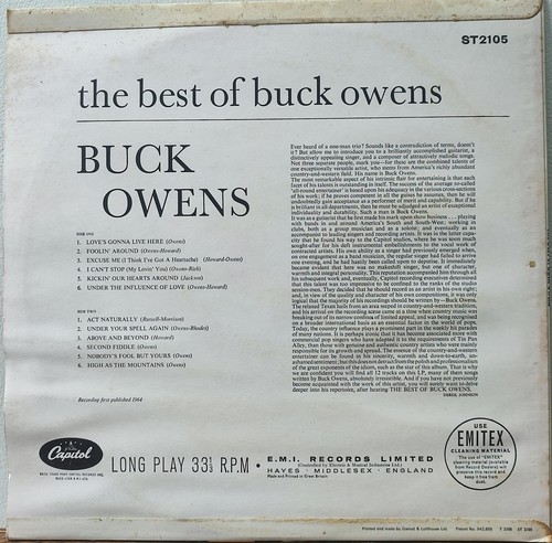 The Best of Buck Owens 12” Vinyl LP Record - Picture 2 of 4