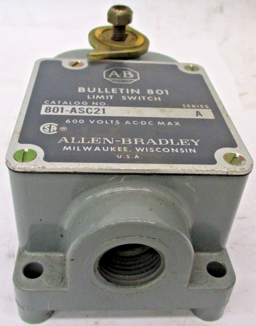 Allen-Bradley 801-ASC21 Limit Switch 600 Volts AC-DC Max Series A ...