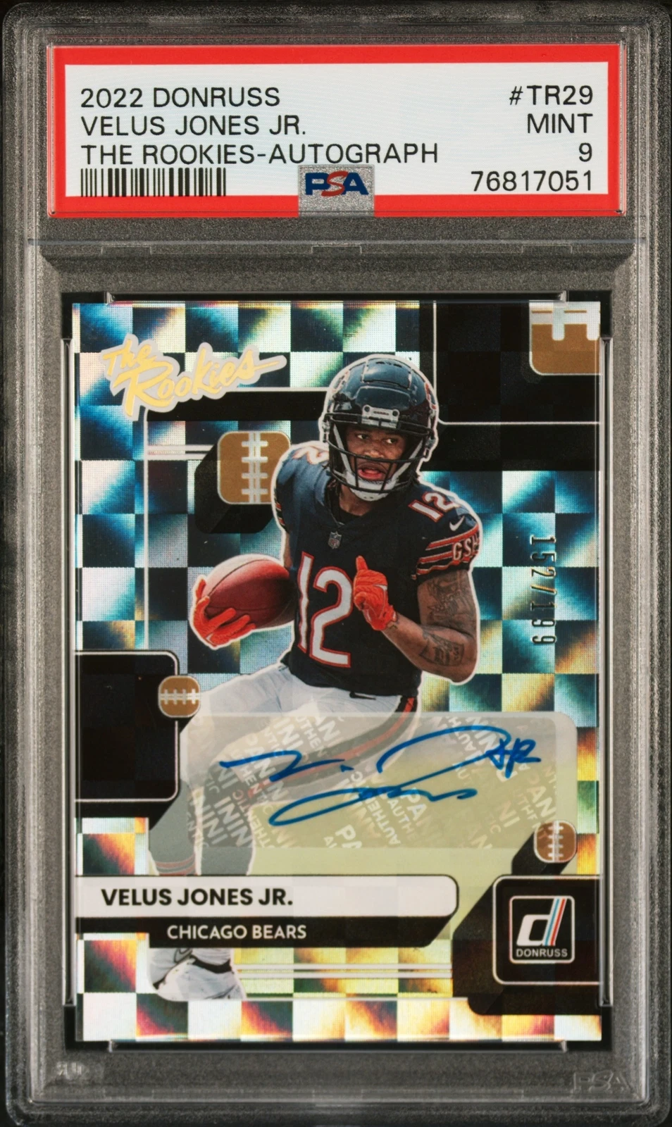 Velus Jones Jr. Panini Donruss the Rookies #TR29 Autograph