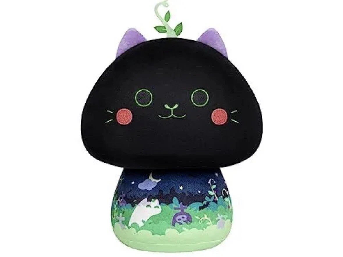 Mewaii 14'' Soft mint cat Mushroom Stuffed Animal Plush Pillow Squishy Toy  