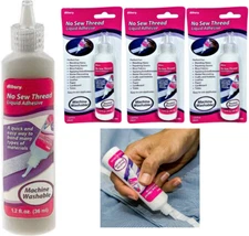 Lot of 3 Allary No Sew Thread Liquid Adhesive Glue For Hem & Seam 1.25 oz./pk