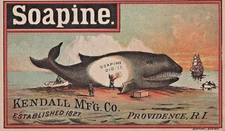 Whale Soapine Kendall MFG Co Providence Victorian Trade Card A7L