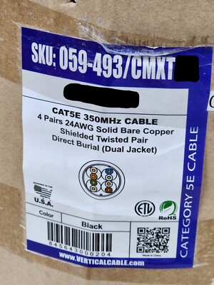 Vertical Cable 059-493/CMXT CAT5E F/UTP LSZH Dual Jacketed Direct Burial /50ft