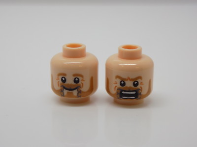 Lego Minifigure Head Braids and Crow's Feet, Smile / Rage Pattern Fili #106