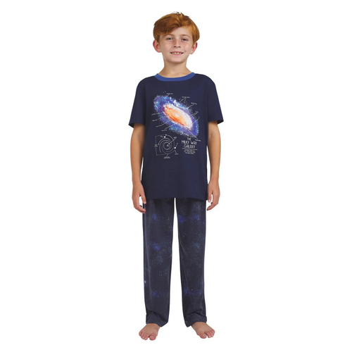 Lands' End Boys 3 Piece Pajama Set - Medium 10/12 Blue - Picture 3 of 3