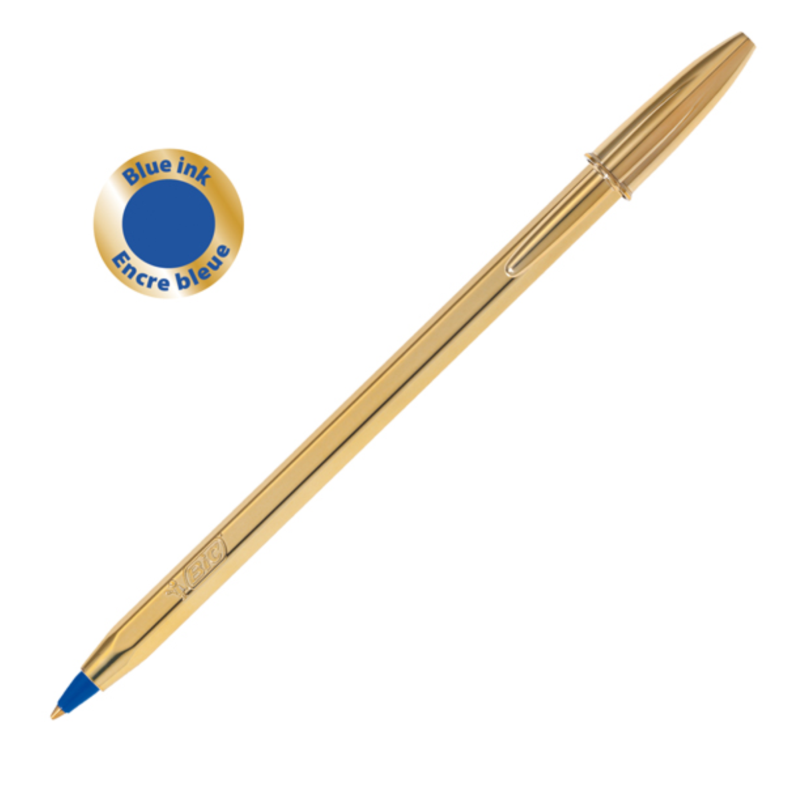 PENNA A SFERA CRISTAL SHINE CON CAPPUCCIO - PUNTA MEDIA 1,0 MM - BLU - FUSTO GOL