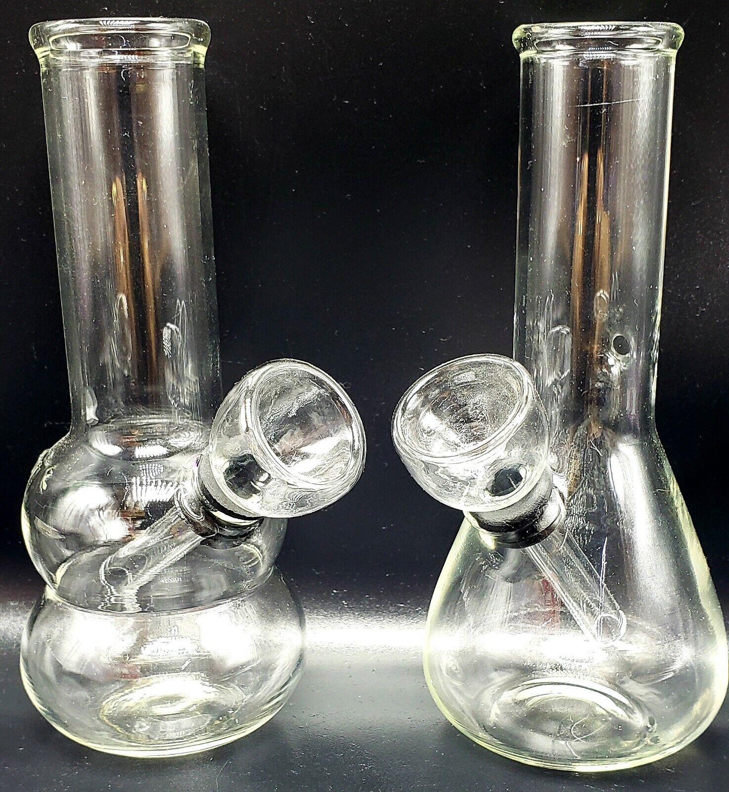 CLEAR mini BEAKER BONG with Tobacco Hookah Water Pipe Glass FREE SCREENS | eBay