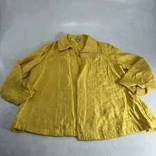 Choices Open Front Yellow Jacket Blazer "Glittery" Long Sleeved Size XL