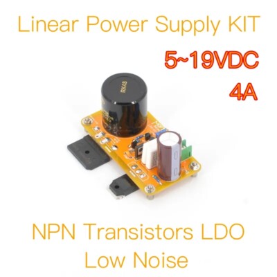 LPS-02- Linear Power Supply (SingleRail) 5-19VDC 4A KIT&Board(TeraDak Circuit)