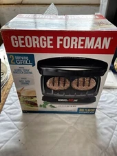 George Foreman Compact 2 Serving Grill GR10B Open Box